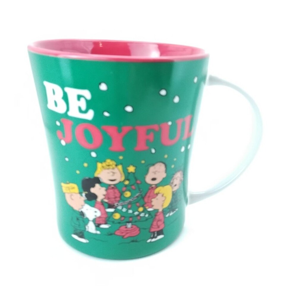 Peanuts Snoopy Mug Christmas Be Joyful Holiday Coffee Cup Charlie Brown Lucy
